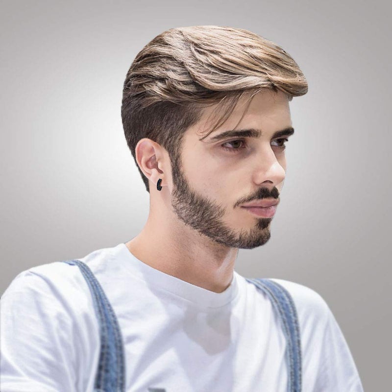 Tarsus 15mm Unisex Black Round CZ Hoop Earrings Huggie Ear Piercing men - Image 3
